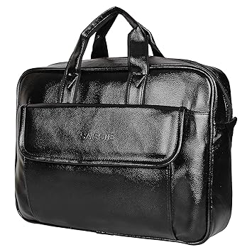 Sassie Leatherette 12 LTR Black Office Bag, Laptop Briefase, Sling Bag, Messanger Bag & Laptop Bag