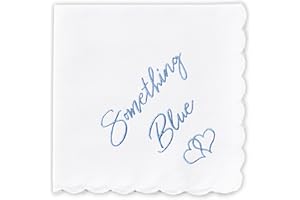 W&F GIFT Handkerchief - 12" x 12" - Something Blue for Bride on Wedding Day - Bridal Weddings Hankie