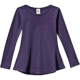 City Threads Toddler Little Girls Long Sleeve Shirts Thermal Tunic Tops, Cotton Blend Shirt for Girls