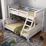 Blisswood Triple Bunk Bed - 4ft6 Double & 3ft Single Pine Frame White view 3