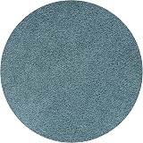 THE RUGS Round 120cm Duckegg Blue Shaggy Living Room Rug view 6