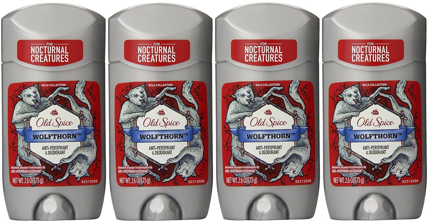 Old Spice Wild Collection Wolfthorn Scent Men's Invisible Solid Antiperspirant Deodorant 2.6 Ounce (Pack of 4) : Beauty
