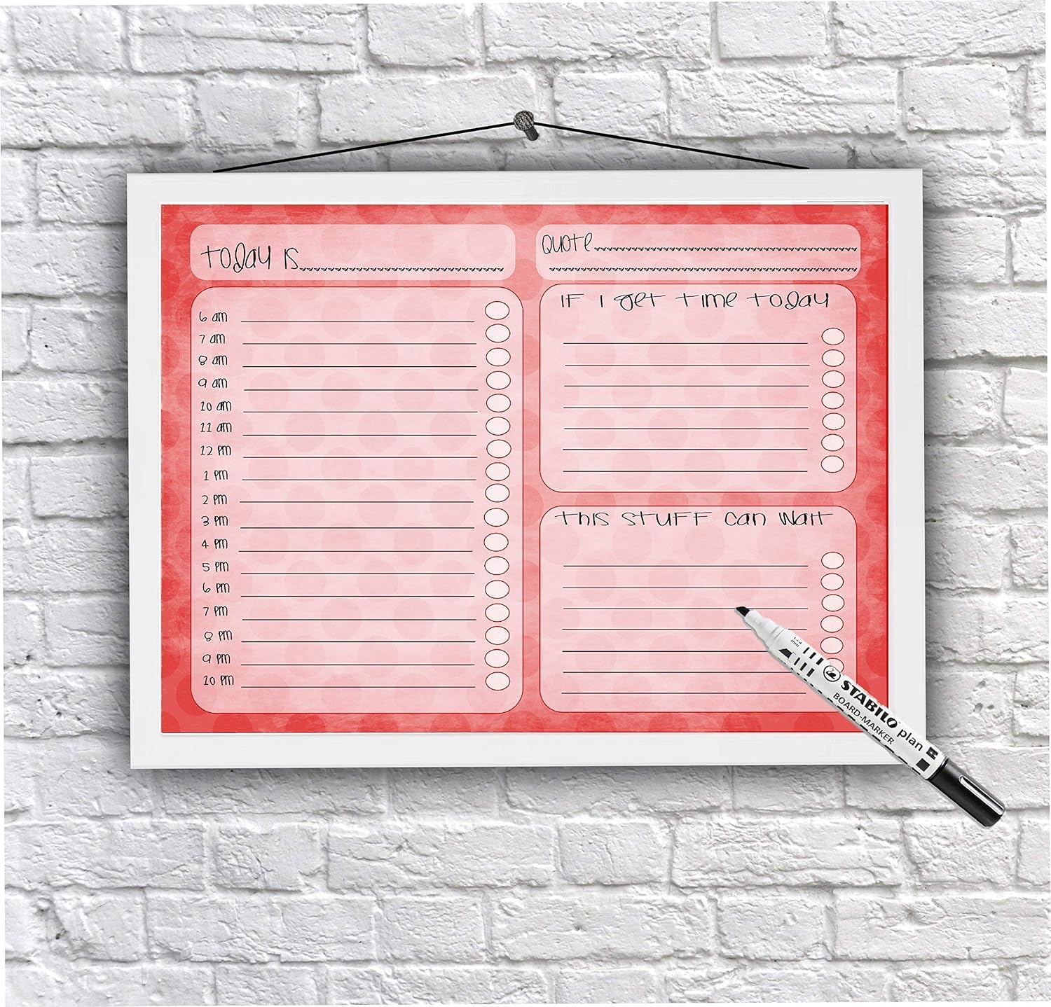 Daily Time Management Planner, To do list, reusable daily task list