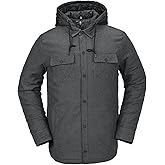 Volcom Men's Field Insulated Flannel Hooded Snowboard Shirt Jacket