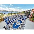 U Shaped Sectional Sofa, Terrace Royal Blue Arabic Sofa, Floor Cushions, Arabic Majlis, Poufs, Turkish Floor Seating Set, Sofa Covers, Sofa Bed (L Sofa + Rug)