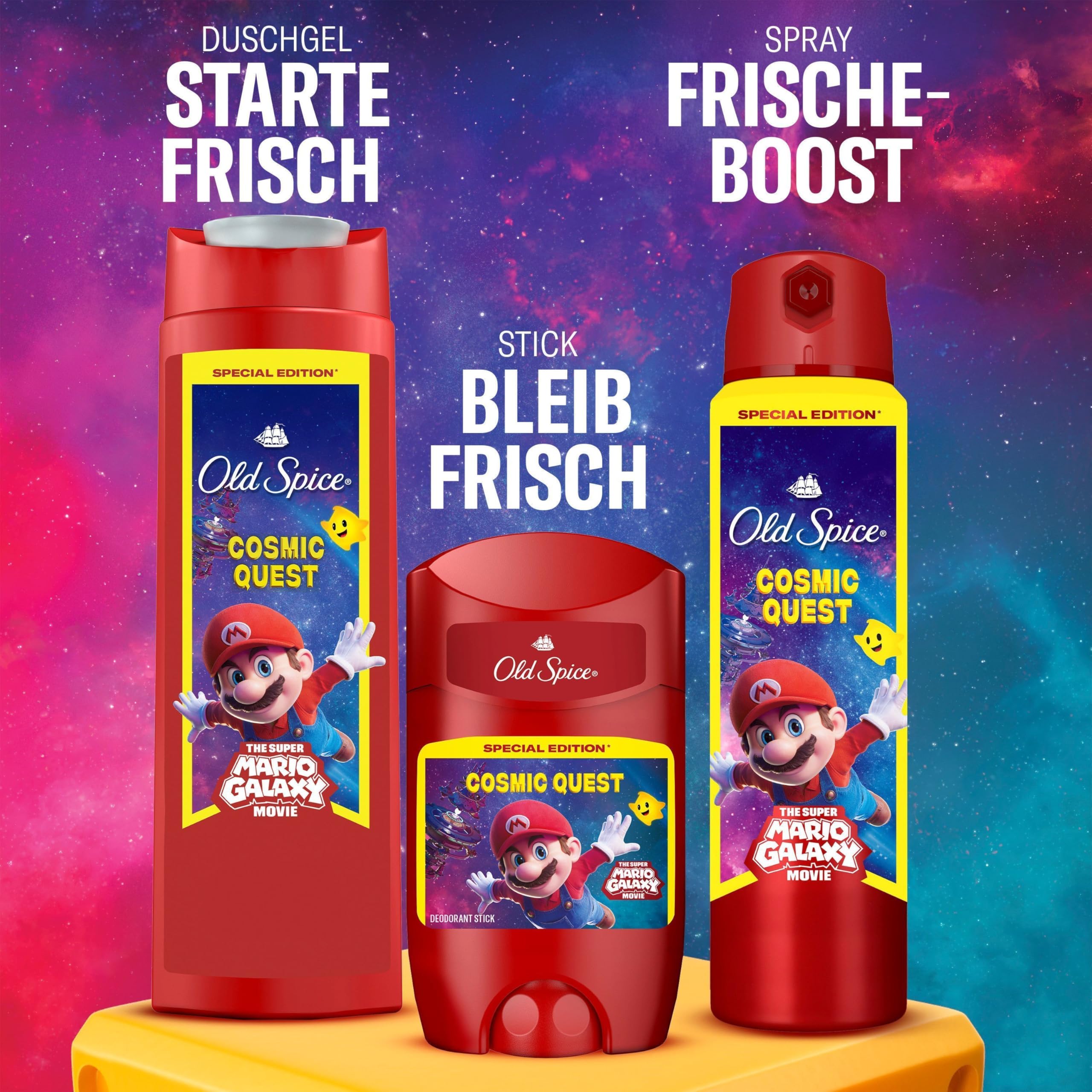 Old Spice Super Mario Galaxy Movie Special Edition 3-in-1 Duschgel für Haar, Gesicht und Körper 250 ml, langanhaltende Frische, Duft in Parfumqualität 8