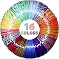 MIKA3D 2 Dual Color in 1 Silk PLA Filament Refill Sample Pack, 16 Different Dual Color Silk PLA, Each 4 Meter Length, Total 64m Silk Shiny Dual Color PLA 3D Printer 3D Pen Filament
