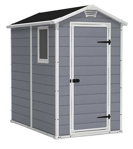 Gerätehaus Keter | Manor 4x6S | Kunststoff, Grau | 130 x 192 x 198 cms.
