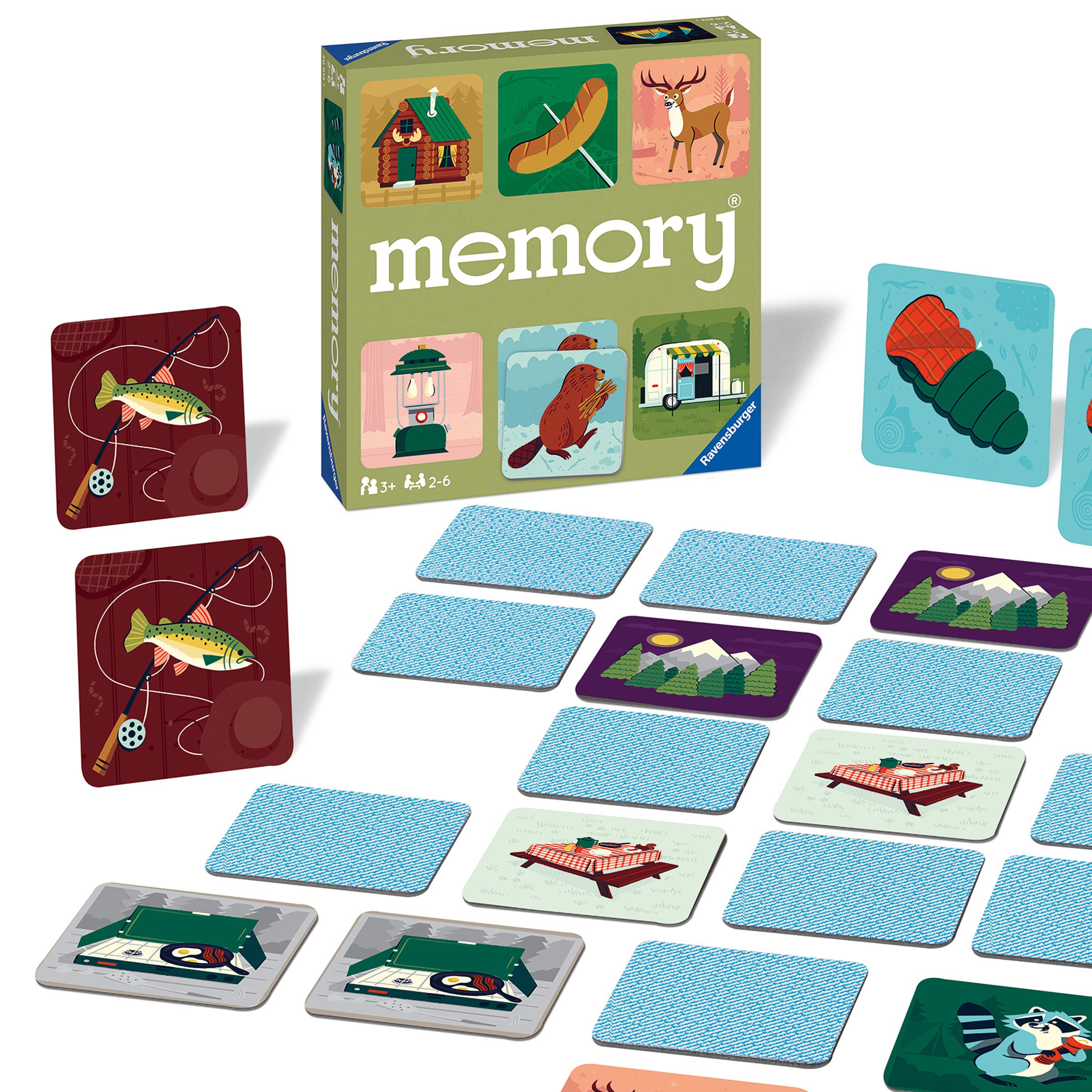 Ravensburger Camping Adventures Memory Matching Picture Snap Pairs Game for Kids Age 3 Years Up