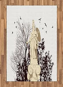 Printawe Alfombra de área Vintage por la Estatua de Atenea Griega con