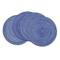 SHACOS Round Braided Placemats 15 inch Set of 4