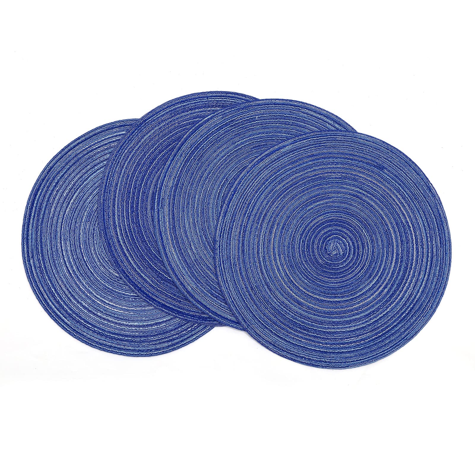 SHACOS Round Braided Placemats 15 inch Set of 4