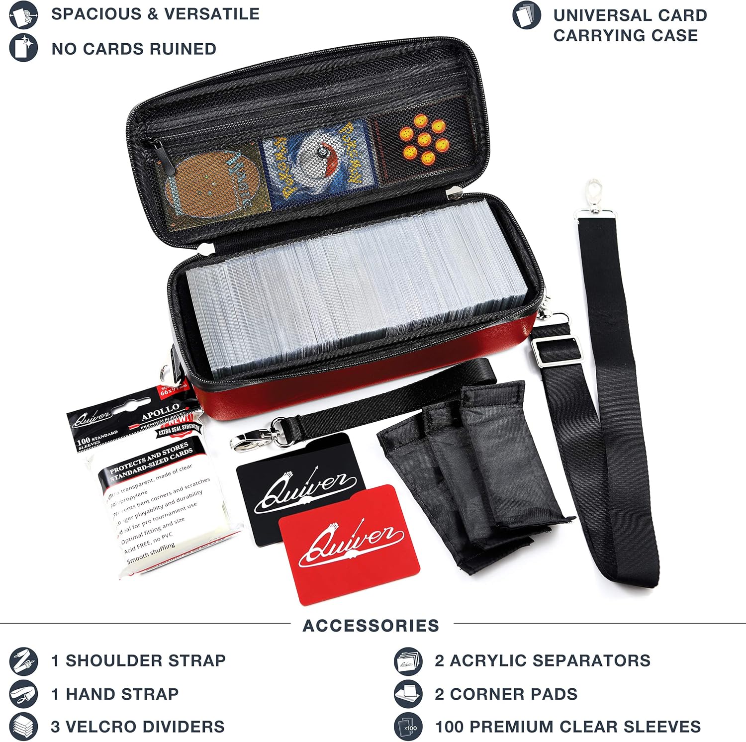 Quiver Time Red Bolt Card Carrying Case fits PM Cards and other TCG Games - Image 5