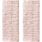 SKL Home CloudSoft 100% Cotton Luxury 2-Piece Hand Towel Set, 600 GSM, Ultra Plush & Absorbent, Blush Pink