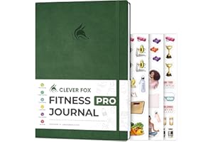 Clever Fox Fitness Journal PRO – Daily Workout Planner with Meal Planner & Habit Tracker – Gym Exercise Log Book for Women & Men – Fitness Planner Notebook – Lasts 6 Months, 7x10” - Forest Green