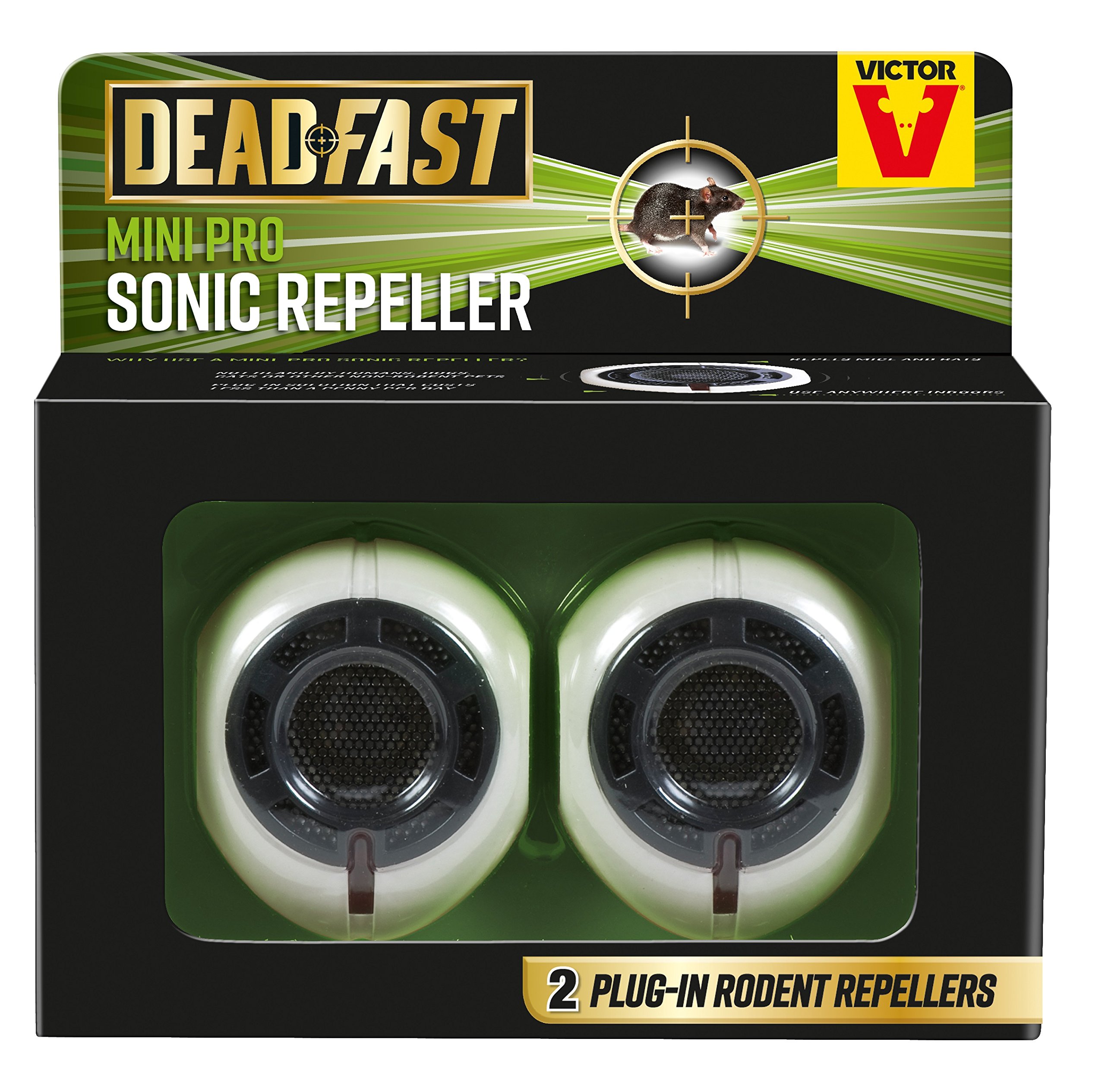 Deadfast Mini Pro Rat and Mouse Sonic Repeller, Twin Pack