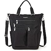 Baggallini All Set 3 in 1 Tote Backpack - 15"x10.5" Lightweight Travel Bag w/RFID Phone Wristlet