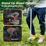 Walensee Stand Up Weeder Tool, 39" Long Handle with 3 Claws view 4