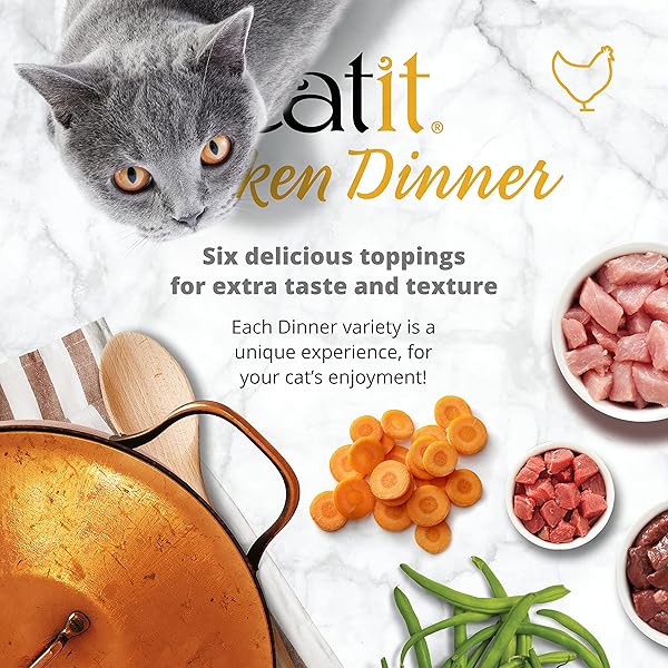 CATIT CHICKEN DINNER WITH SALMON & CARROT – HYDRATING AND HEALTHY WET CAT FOOD FOR CATS OF ALL AGES