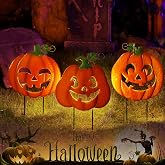 Piquet Jardin Métal Citrouille Happy Jack-O-Lantern – Déco Halloween – Regal Art