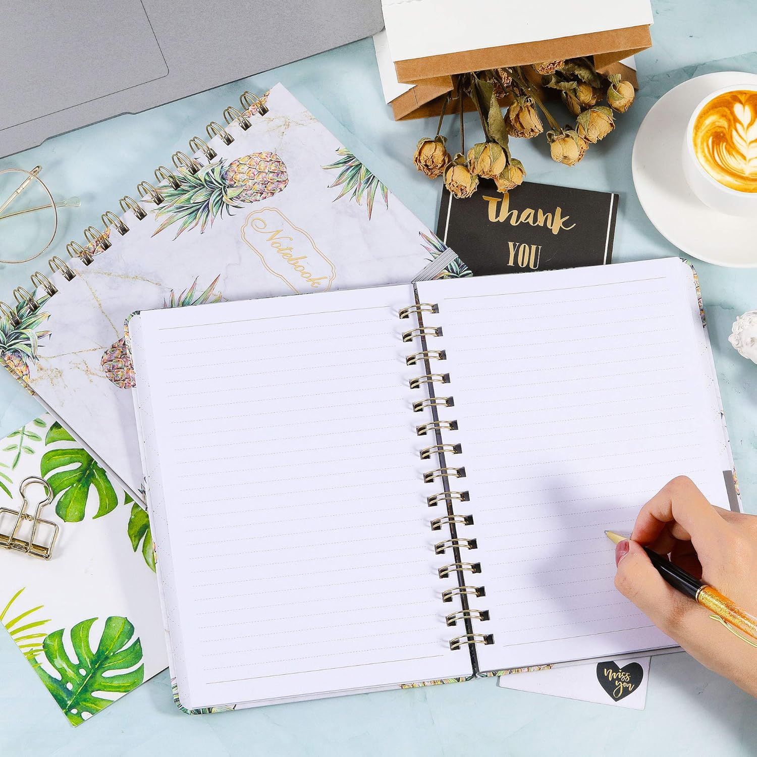 Ruled Notebook/Journal - Lined Journal with Hardcover, 8.35" x 6.3", College Ruled Spiral Notebook/Journal, Back Pocket, Strong Twin-Wire Binding with Premium Paper, Home & Office : Office Products