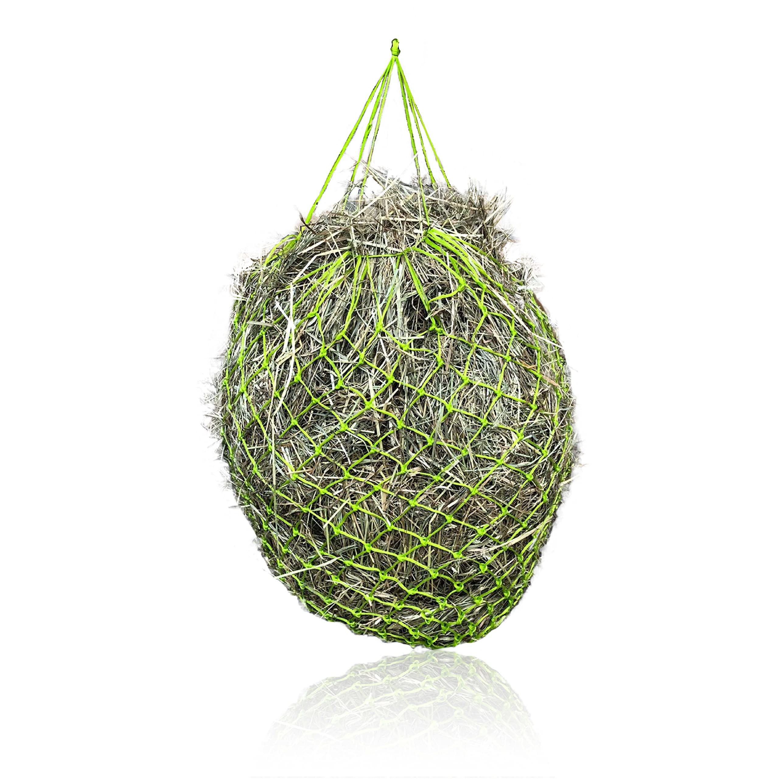Extra Large Hay Net for Horses 5 x 5 cm Mesh Species-Appropriate Feeding Improved Digestion Hay Bag for Travelling Feeding Bag for Ponies Young Horses Old Horses Goats (4 x Light Green)