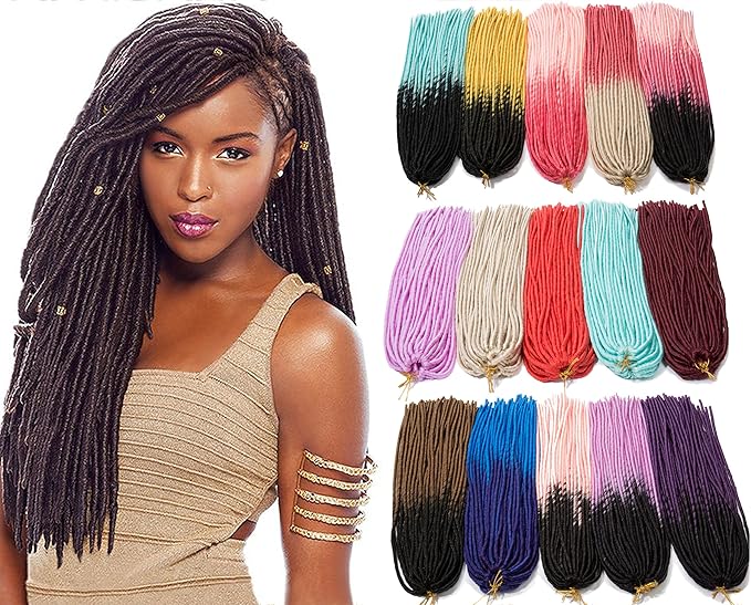 Amazon Com 24 Faux Locs Ombre Crochet Braiding Hair Extension