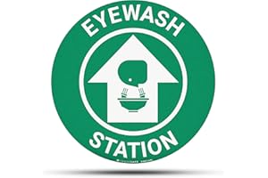 TRADESAFE Eye Wash Station Anti-Slip Floor Sticker - Emergency Eyewash Station Sign, Peel and Stick Adhesive Vinyl Sign, ANSI-Compliant, 17” Diameter Round Sticker