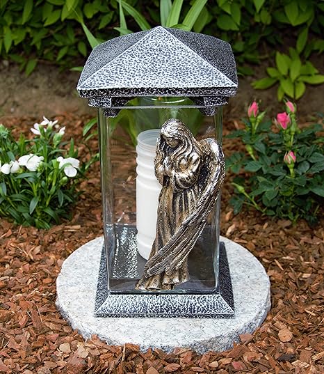 Garten Paradies Handmade Grablampe Grablicht Grablicht Grabdekoration Grabschmuck Kerze Incl Grabkerze Amazon De Garten