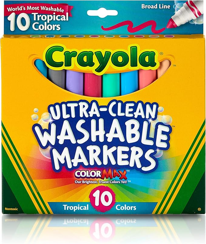 Crayola Ultraclean Bl Tropical Markers 10 Count