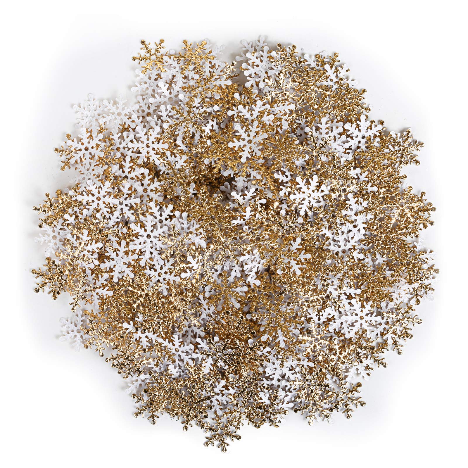 GWHOLE 600 Pcs Snowflakes Christmas confetti Christmas Sequins Gold Winter Confetti for Carft Christmas Party Decoration Table Decoration