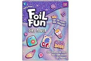 Skillmatics Foil Fun - Girl Power, 20+ DIY Foil Art Magnets, Mess-Free Craft Kit, 60+ Foam Stickers, Creative Activity for Girls, Kids, Tweens, Teens (Ages 7-13), Christmas Gifts, Travel, Party Favor