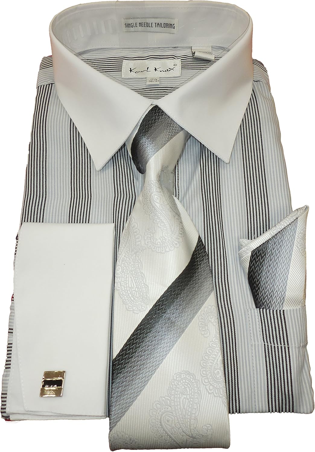 white collar white cuff dress shirt