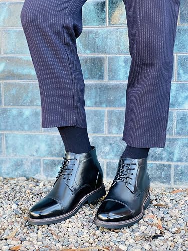 CALTO Men\'s Invisable Height Increasing Elevator Shoe-Patent Leather Lace-up -11 Buy CALTO Men main image 3