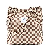 TOPASION Cute Corduroy Tote Bag Canvas Shoulder