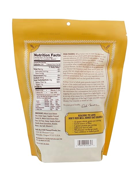 BOBS RED MILL CEREAL GRANOLA HONEY OAT, 12 OZ
