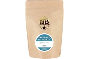 ENGLISH TEA STORE Bourbon St Vanilla Rooibos Caffeine Free Tea Pouches - 4oz | Loose Leaf Herbal Blend with Sweet Vanilla Almond Flavor | Naturally Smooth & Aromatic Rooibos Pouch | Enjoy Hot or Iced All Day