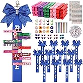 Starry Cheer pin me Ribbon Cheer Bow Keychain Cheerleader Stuff Blue with Cheer Pins Wooden Spririt Clips Gifts for Girls