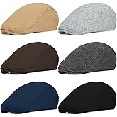 KUTTOR 6 Pieces Men's Newsboy Caps Gatsby Cabbie Driving Hunting Cap Newsboy Flat Cap Irish Hats Ivy Hat