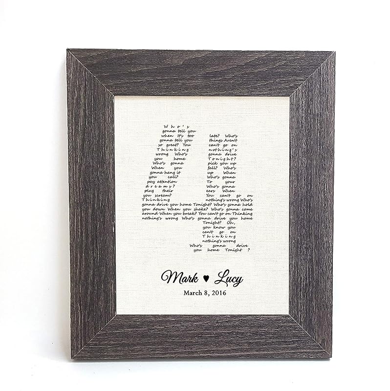 Lyrics wall art Personalized 4th anniversary