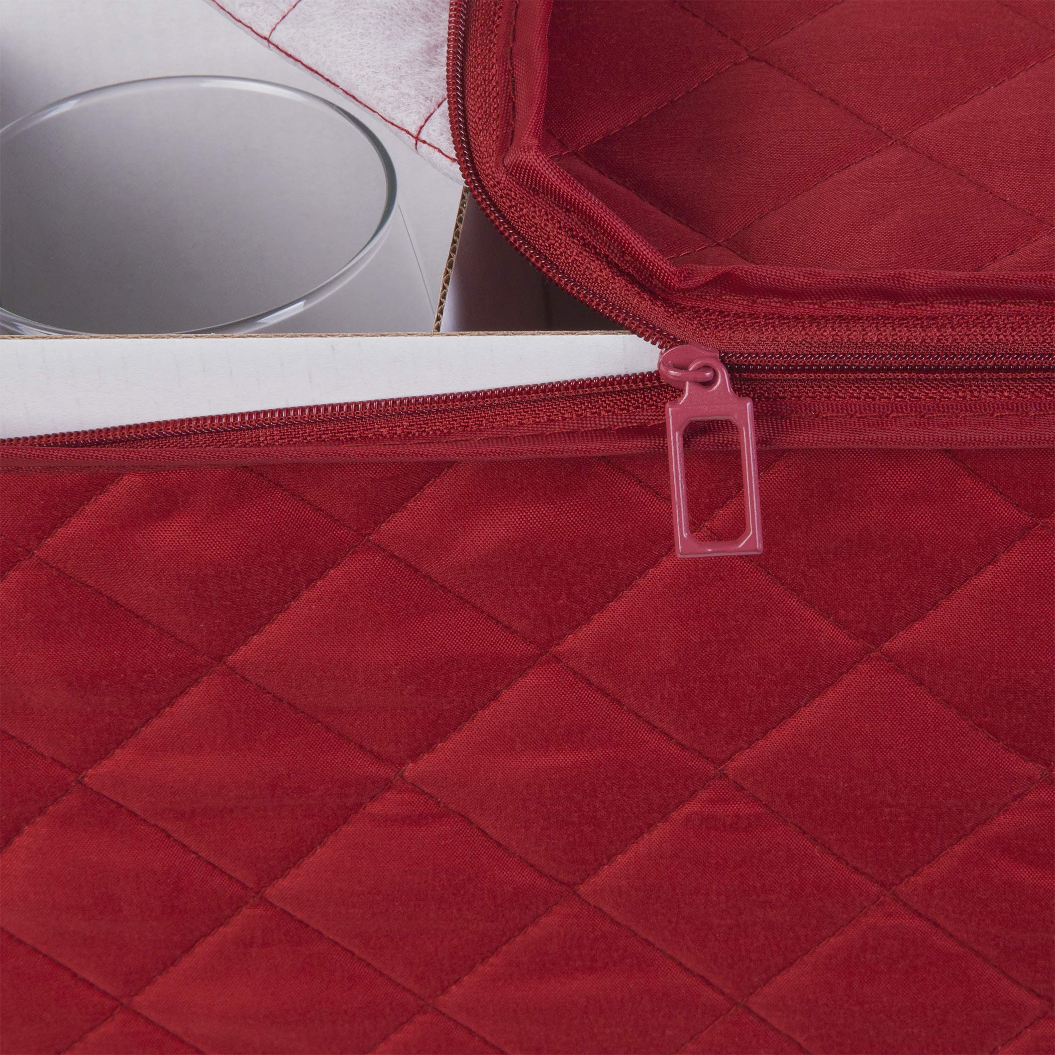 Stemware Storage FOR 12 Crimson Quilted Canvas (Crimson)11.25"x15.5