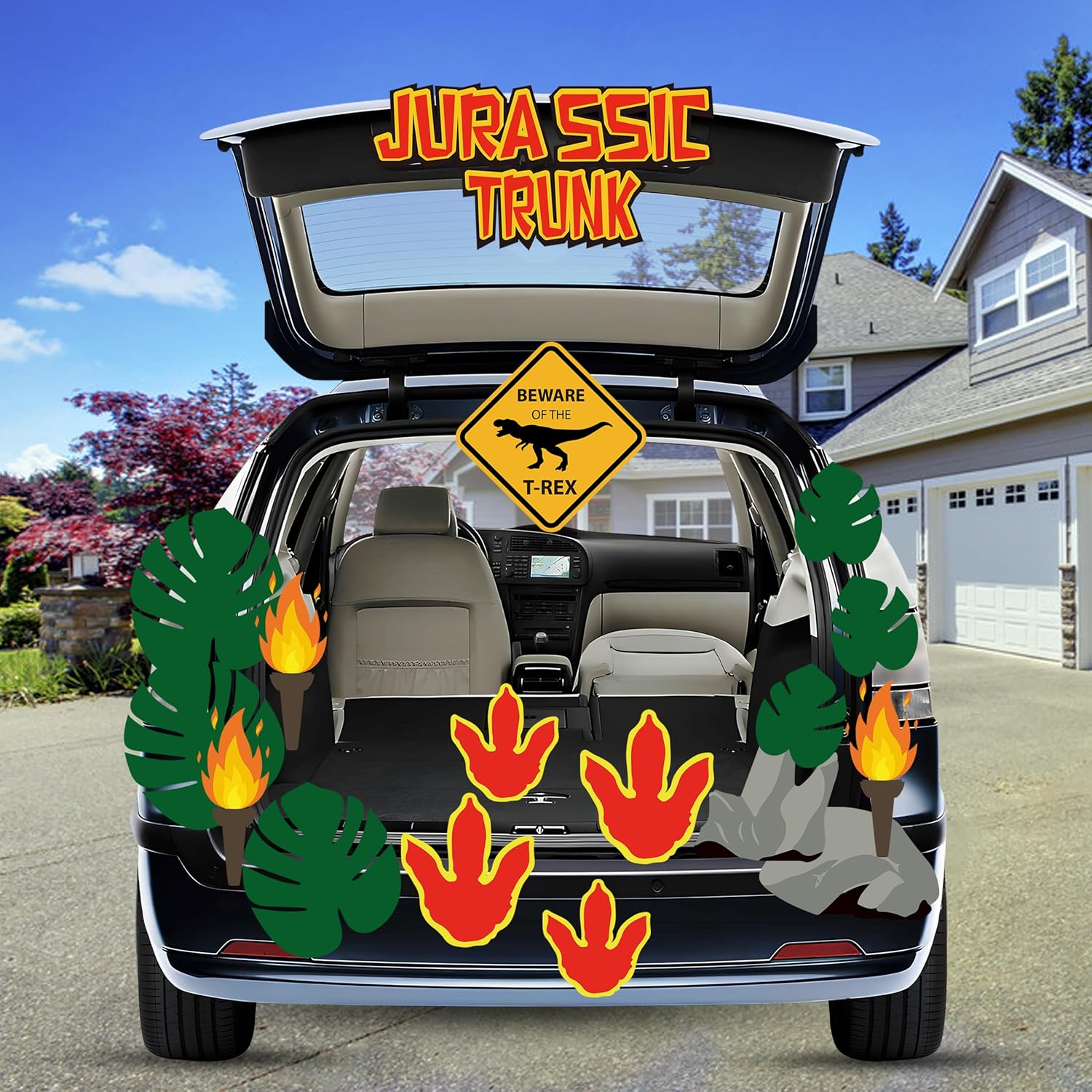 Garage Door Decorations - Large Trunk or Treat Car Decorations Kit, Scary Garage Door Halloween Decorations, Halloween Decor for SUV and Truck Car Sticker