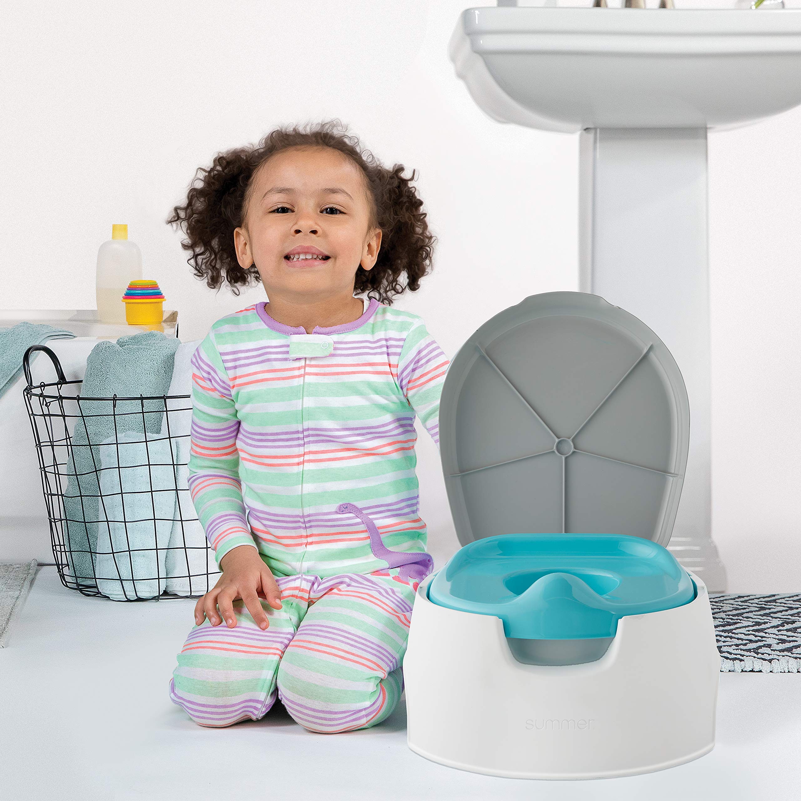 Summer Infant Step Up Seat and Stepstool for Potty Training and Beyond, Easy to Empty and Clean, Space Saving 2-in-1 Solution