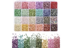 FUCEURY 24 Colors Crushed Glass for Crafts, Crushed Glass Glitter for Resin Art Broken Glass Pieces for Crafts Resin Accessories