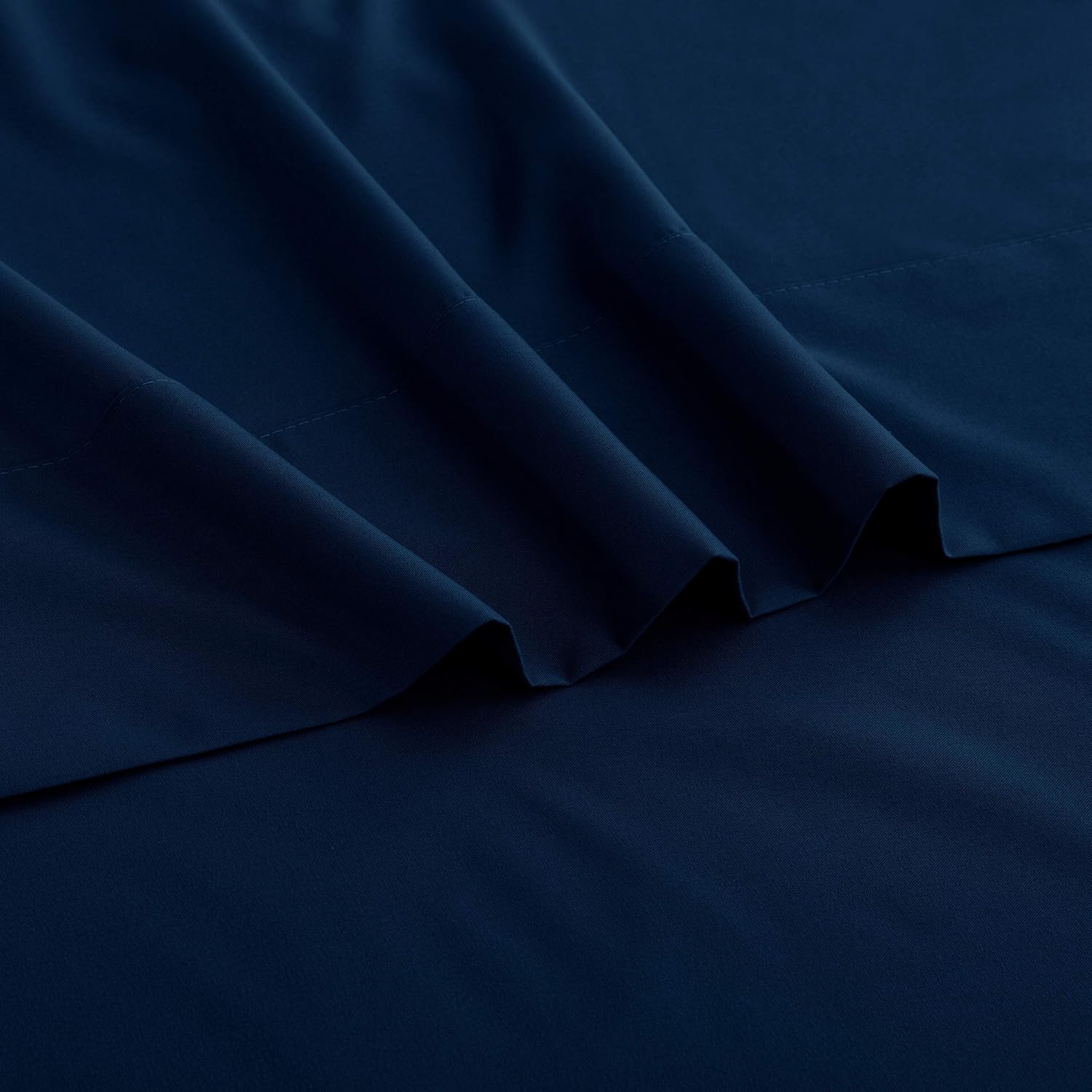 Sfoothome Bed Flat Sheet - Ultra Soft and Wrinkle, Fade, Stain Resistant Top Sheet, Queen Size, Navy Blue: Home & Kitchen