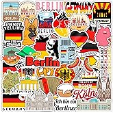 BulbaCraft Germany Stickers for Water Bottle and Laptop - Cultural Party Supplies & Decorations, Waterproof Vinyl German Decals, Germany Flag and Icon Stickers Laptop Decals, Gifts for Women & Men