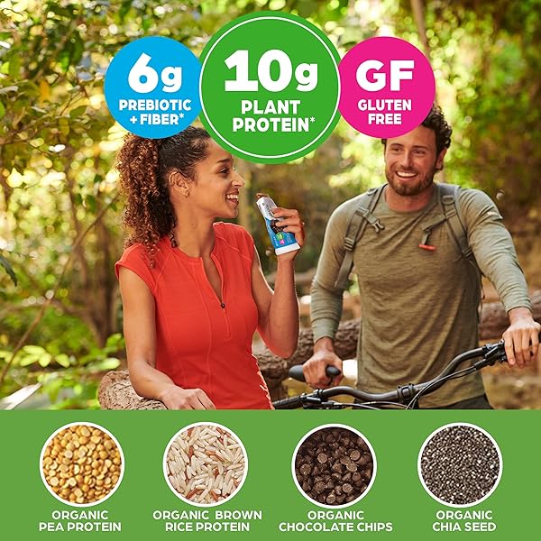 ORGAIN ORGANIC VEGAN PROTEIN BARS, CHOCOLATE BROWNIE – 10G PLANT BASED PROTEIN, LOW CALORIE HEALTHY SNACKS, NO LACTOSE OR SOY INGREDIENTS, GLUTEN FREE, NON-GMO – 1.41 OZ (PACK OF 12)