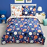 Joiedomi Kid Full Comforter Set 7 Piece Ball Sports Bedding Set for Boys Girls Super Soft Microfiber Bed in a Bag with Comforter Sheets Pillowcase Sham