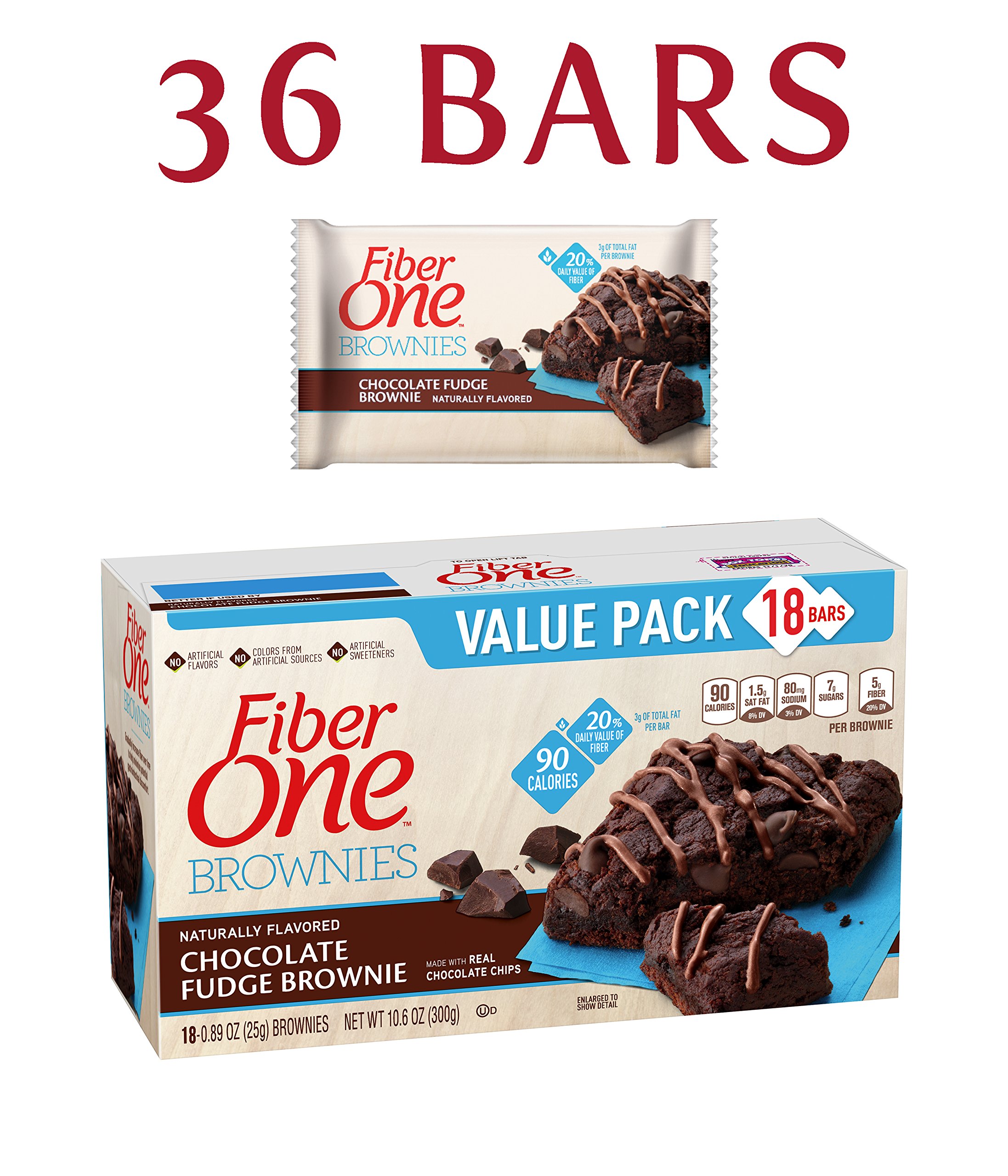 Fiber One Brownies 90 Calorie Bar Chocolate Fudge Brownie 18 Fiber Bars