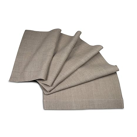 Leinen Tischläufer - Läufer - Tischband - Tischtuch - Farbe Natur Braun - 45x250 cm/Varvara Home 1701